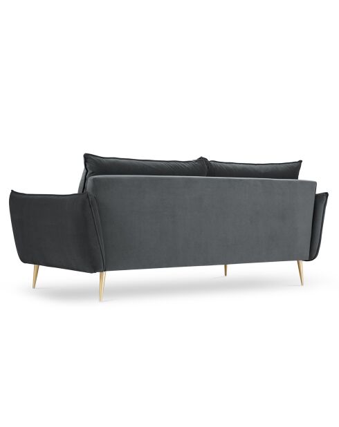 Canapé Velours Elio gris - 198x100x97 cm