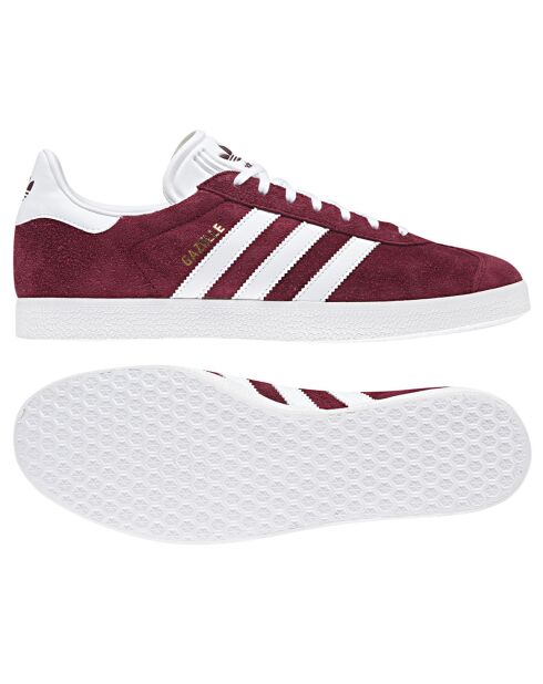 Baskets en Velours de Cuir Gazelle bordeaux