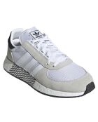 Baskets en Velours de Cuir & Mesh Marathon Tech gris/noir/blanc