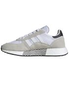 Baskets en Velours de Cuir & Mesh Marathon Tech gris/noir/blanc