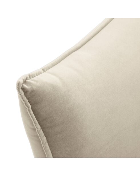 Elio rechtes Ecksofa aus beigem Samt - 251x170x97 cm