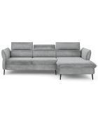 Canapé d'angle Droit Velours Convertible Avec Coffre De Rangement Valentina gris clair - 250x176x92 cm