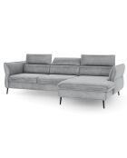 Canapé d'angle Droit Velours Convertible Avec Coffre De Rangement Valentina gris clair - 250x176x92 cm