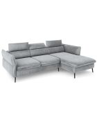Canapé d'angle Droit Velours Convertible Avec Coffre De Rangement Valentina gris clair - 250x176x92 cm