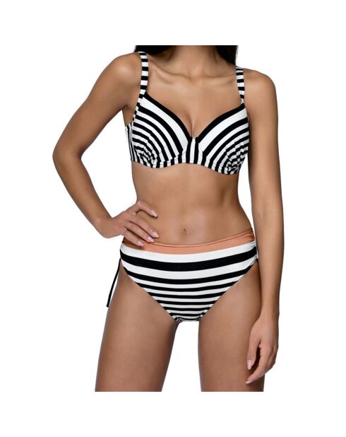 Maillot de Bain 2 Pièces Céleste noir/blanc