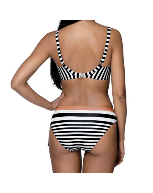 Maillot de Bain 2 Pièces Céleste noir/blanc