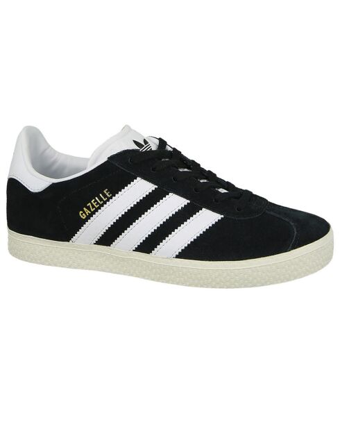 Baskets en Velours de Cuir Gazelle 2 noir/blanc
