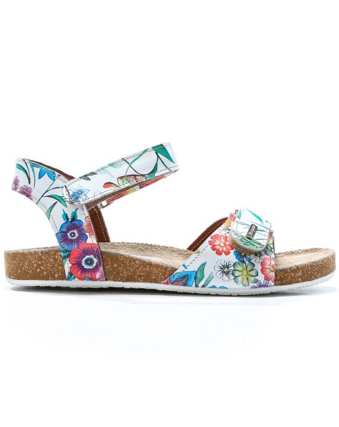 Sandales en Cuir imprimé floral fantaisies Forty multicolores