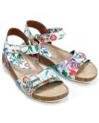 Sandales en Cuir imprimé floral fantaisies Forty multicolores