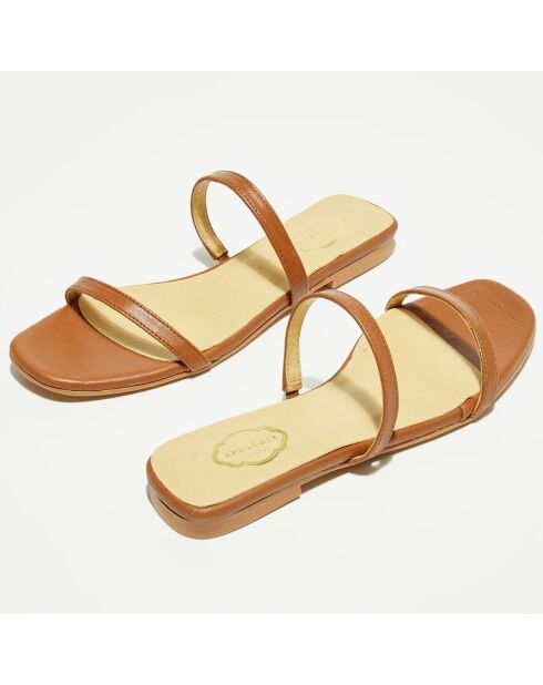 Mules en Cuir camel