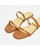 Mules en Cuir camel