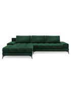 Canapé d'angle Gauche Velours convertible avec Coffre de Rangement Deneb vert bouteille - 315x212x87 cm