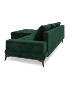 Canapé d'angle Gauche Velours convertible avec Coffre de Rangement Deneb vert bouteille - 315x212x87 cm