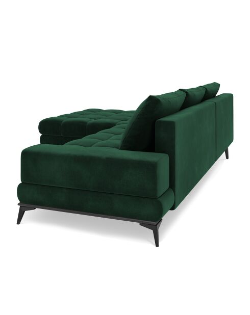 Canapé d'angle Gauche Velours convertible avec Coffre de Rangement Deneb vert bouteille - 315x212x87 cm