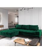 Canapé d'angle Gauche Velours convertible avec Coffre de Rangement Deneb vert bouteille - 315x212x87 cm