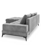 Canapé d'angle Gauche Velours convertible avec Coffre de Rangement Deneb gris clair - 315x212x87 cm