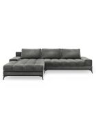Canapé d'angle Gauche Velours convertible avec Coffre de Rangement Deneb gris - 315x212x87 cm