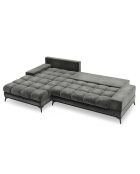 Canapé d'angle Gauche Velours convertible avec Coffre de Rangement Deneb gris - 315x212x87 cm