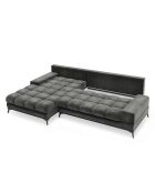 Canapé d'angle Gauche Velours convertible avec Coffre de Rangement Deneb gris - 315x212x87 cm