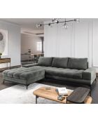 Canapé d'angle Gauche Velours convertible avec Coffre de Rangement Deneb gris - 315x212x87 cm