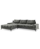 Canapé d'angle Gauche Velours convertible avec Coffre de Rangement Deneb gris - 315x212x87 cm