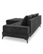 Canapé d'angle Gauche Velours convertible avec Coffre de Rangement Deneb gris foncé - 315x212x87 cm