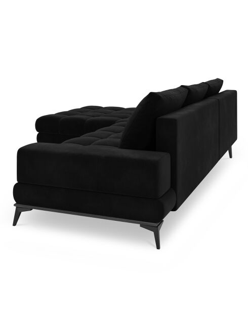 Canapé D'Angle Gauche Velours convertible avec Coffre de Rangement Deneb noir - 315x212x87 cm