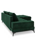 Canapé d'angle droit Velours convertible avec Coffre de Rangement Deneb vert bouteille - 315x212x87 cm