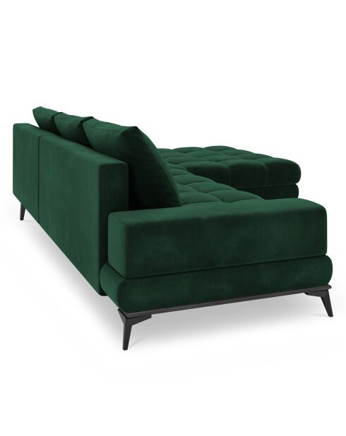 Canapé d'angle droit Velours convertible avec Coffre de Rangement Deneb vert bouteille - 315x212x87 cm
