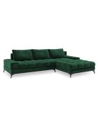 Canapé d'angle droit Velours convertible avec Coffre de Rangement Deneb vert bouteille - 315x212x87 cm