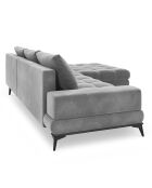 Canapé d'angle droit Velours convertible avec Coffre de Rangement Deneb gris clair - 315x212x87 cm