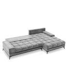 Canapé d'angle droit Velours convertible avec Coffre de Rangement Deneb gris clair - 315x212x87 cm