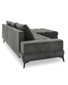 Canapé d'angle droit Velours convertible avec Coffre de Rangement Deneb gris - 315x212x87 cm