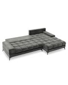 Canapé d'angle droit Velours convertible avec Coffre de Rangement Deneb gris - 315x212x87 cm