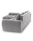 Canapé d'angle Gauche Velours convertible avec Coffre de Rangement Nuage gris clair - 285x192x92 cm