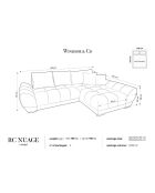 Canapé d'angle Gauche Velours convertible avec Coffre de Rangement Nuage gris clair - 285x192x92 cm