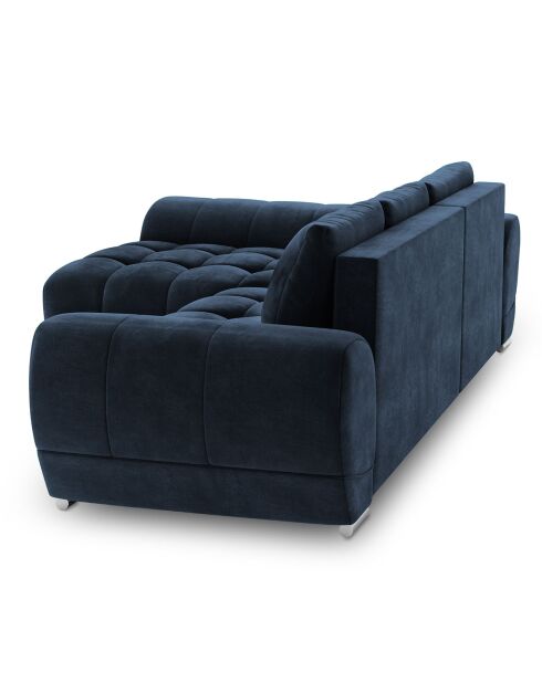 Canapé d'angle Gauche Velours convertible avec Coffre de Rangement Nuage bleu roi - 285x192x92 cm