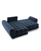 Canapé d'angle Gauche Velours convertible avec Coffre de Rangement Nuage bleu roi - 285x192x92 cm