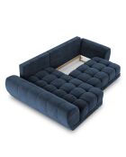 Canapé d'angle Gauche Velours convertible avec Coffre de Rangement Nuage bleu roi - 285x192x92 cm