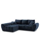 Canapé d'angle Gauche Velours convertible avec Coffre de Rangement Nuage bleu roi - 285x192x92 cm