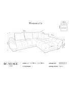 Canapé d'angle Gauche Velours convertible avec Coffre de Rangement Nuage gris foncé - 285x192x92 cm