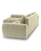 Canapé d'angle Gauche Velours convertible avec Coffre de Rangement Nuage beige - 285x192x92 cm