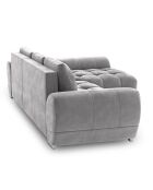 Canapé d'angle droit Velours convertible avec Coffre de Rangement Nuage gris clair - 285x192x92 cm