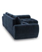 Canapé d'angle droit Velours convertible avec Coffre de Rangement Nuage bleu roi - 285x192x92 cm