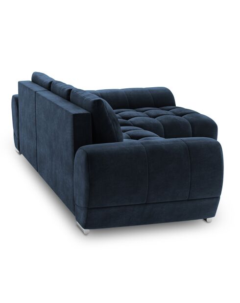 Canapé d'angle droit Velours convertible avec Coffre de Rangement Nuage bleu roi - 285x192x92 cm