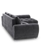Canapé d'angle droit Velours convertible avec Coffre de Rangement Nuage gris foncé - 285x192x92 cm
