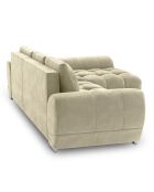 Canapé d'angle droit Velours convertible avec Coffre de Rangement Nuage beige - 285x192x92 cm