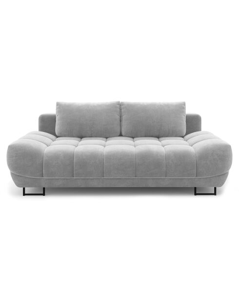 Canapé Velours convertible avec Coffre de Rangement Cirrus gris clair - 215x112x90 cm