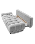 Canapé Velours convertible avec Coffre de Rangement Cirrus gris clair - 215x112x90 cm