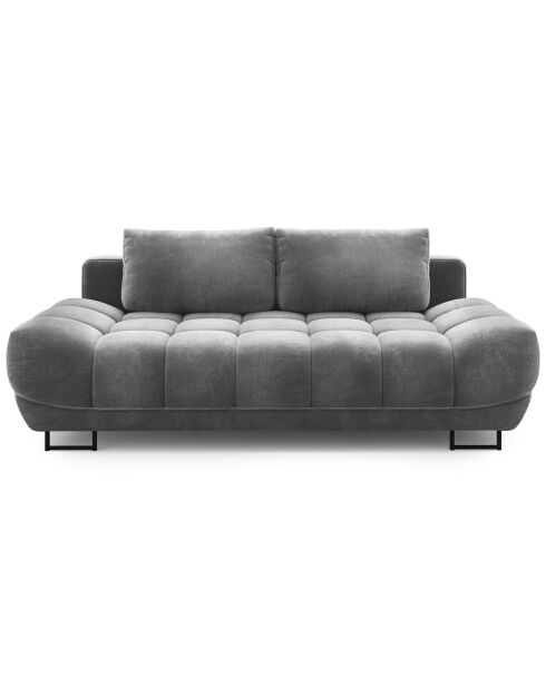 Canapé Velours convertible avec Coffre de Rangement Cirrus gris - 215x112x90 cm